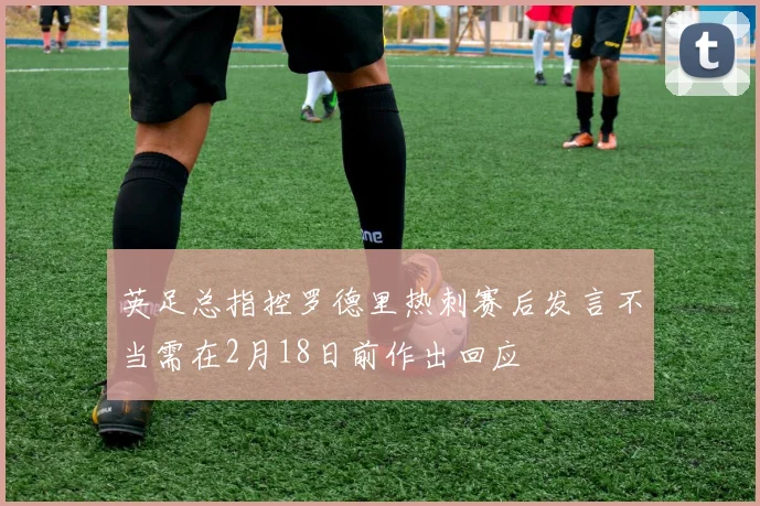 英足总指控罗德里热刺赛后发言不当需在2月18日前作出回应